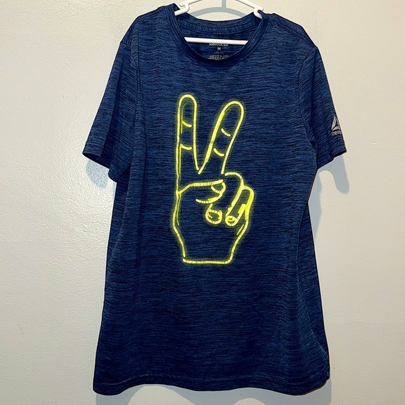 Reebok boys medium 10 - 12 peace sign graphic active tee - Picture 1 of 6
